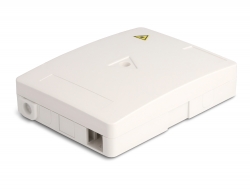 87138 Delock Optical Fiber Connection Box for wall mounting for 2 x SC Simplex or LC Duplex white 