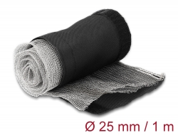 20842 Delock EMI Shielding braided sleeve with hook-and-loop fastener heat resistant 1 m x 25 mm black