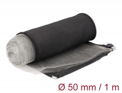 20849 Delock EMI Shielding braided sleeve with zip heat resistant 1 m x 50 mm black