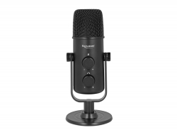 66822 Delock Microphone universel USB Dual Capsule avec jack d’écouteurs stéréos 3,5 mm et contrôle de volume + fonction rapide de sourdine