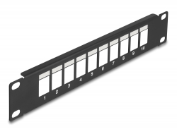66676 Delock Panel de conexión Keystone de 10″ de 10 puertos en negro 