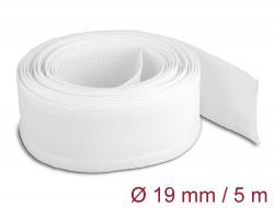 20817 Delock Braided Sleeving with Hook-and-Loop Fastener 5 m x 19 mm white