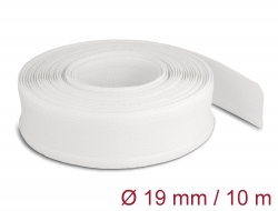 20819 Delock Braided Sleeving with Hook-and-Loop Fastener 10 m x 19 mm white