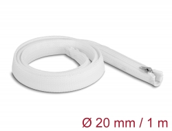 20821 Delock Braided Sleeve with zip fastener heat-resistant 1 m x 20 mm white
