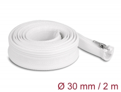 20828 Delock Braided Sleeve with zip fastener heat-resistant 2 m x 30 mm white