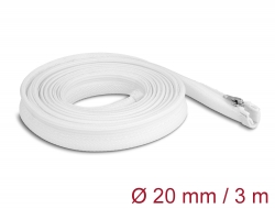 20833 Delock Braided Sleeve with zip fastener heat-resistant 3 m x 20 mm white