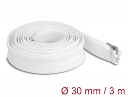20834 Delock Braided Sleeve with zip fastener heat-resistant 3 m x 30 mm white