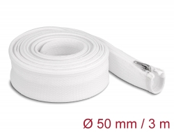 20835 Delock Braided Sleeve with zip fastener heat-resistant 3 m x 50 mm white