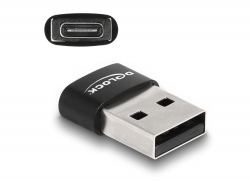 60002 Delock USB 2.0 Adapter USB Typ-A Stecker zu USB Type-C™ Buchse schwarz