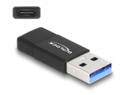 60001 Delock USB 3.2 Gen 2 Adapter USB Typ-A Stecker zu USB Type-C™ Buchse aktiv  schwarz