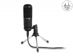 66832 Delock USB Condenser Microphone with Stand 24 Bit / 192 kHz for PC and Laptop