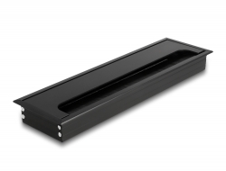 66857 Delock Kabelska uvodnica za montažu na stol s četkom 280 x 80 x 28 mm, crna