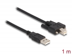 87198 Delock Câble USB 2.0 Type-A mâle vers Type-B mâle avec vis 1 m