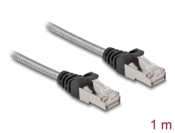 80108 Delock RJ45-kabel Cat.6A U/FTP med metallmantel 1 m