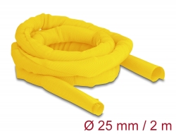 20871 Delock Manșon țesut cu auto-închidere rezistent la căldură, 2 m x 25 mm, galben