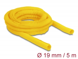 20874 Delock Manșon țesut cu auto-închidere rezistent la căldură, 5 m x 19 mm, galben
