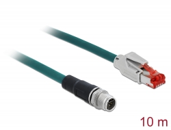 87845 Delock Cablu de rețea M12 8 pin X-codat la RJ45 priză PVC 10 m
