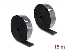 20860 Delock Vysoce spolehlivý pásek na suchý zip, samopřilnavý, D 15 m x Š 50 mm, černý