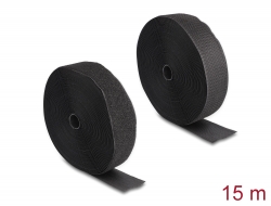 20854 Delock Strapazierfähiges Klettband mit Haft- und Flauschband L 15 m x B 50 mm schwarz