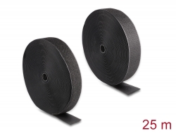 20856 Delock Strapazierfähiges Klettband mit Haft- und Flauschband L 25 m x B 50 mm schwarz