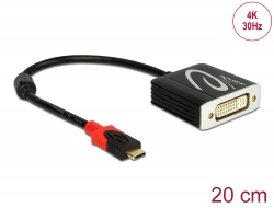 61213 Delock Adapter USB Type-C™ csatlakozódugóval > DVI csatlakozóhüvellyel (DP váltakozó mód) 4K 30 Hz