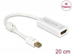 62614 Delock Adapter mini DisplayPort 1.2-dugós csatlakozó > HDMI-csatlakozóhüvely 4K passzív fehér