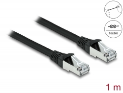 80134 Delock RJ45 Network Cable Cat.6A S/FTP PUR Outdoor 1 m black