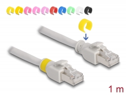 80118 Delock Network cable RJ45 Cat.6A S/FTP with colored clips 1 m 
