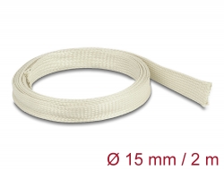 20894 Delock Braided Sleeve made of nomex fibers 2 m x 15 mm white