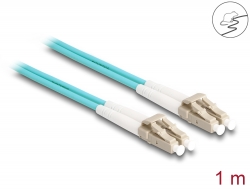 87907 Delock Fiber Optical Cable with metal armouring LC Duplex to LC Duplex Multi-mode OM3 1 m