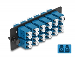 66930 Delock Panneau adaptateur de fibre optique LC Duplex UPC 12 prises bleues