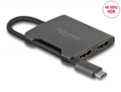 87778 Delock Elosztó USB Type-C™ csatlakozóval (DP alternatív mód támogatás) – 2 db. HDMI MST
