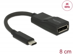 62748 Delock Adapter USB Type-C™ csatlakozódugóval > DisplayPort csatlakozóhüvellyel (DP váltakozó mód) 4K 60 Hz
