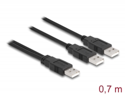 80000 Delock USB 2.0 kábel A-típusú à 2 x A-tipusú 70 cm
