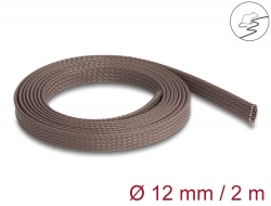 20898 Delock Braided Sleeve rodent resistant stretchable 2 m x 12 mm brown