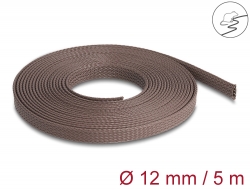 20904 Delock Braided Sleeve rodent resistant stretchable 5 m x 12 mm brown