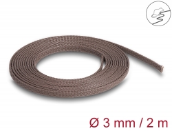 20896 Delock Braided Sleeve rodent resistant stretchable 2 m x 3 mm brown