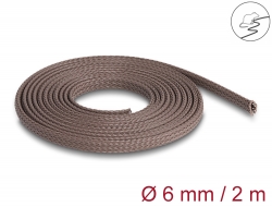 20897 Delock Braided Sleeve rodent resistant stretchable 2 m x 6 mm brown
