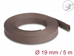 20905 Delock Braided Sleeve rodent resistant stretchable 5 m x 19 mm brown