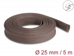 20906 Delock Braided Sleeve rodent resistant stretchable 5 m x 25 mm brown