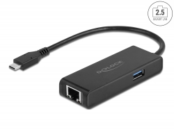 63826 Delock Adaptor USB Type-C™ la 2,5 Gigabit LAN cu USB Tip-A mamă
