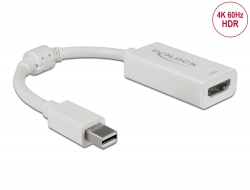 63935 Delock Mini DisplayPort 1.4 Adapter to HDMI 4K 60 Hz with HDR function Active white
