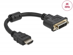 65206 Delock Adapter HDMI Stecker zu DVI 24+5 Buchse 4K 30 Hz 20 cm