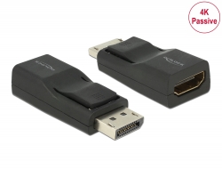 65685 Delock Adapter DisplayPort 1.2-dugós csatlakozó > HDMI-csatlakozóhüvely 4K passzív fekete