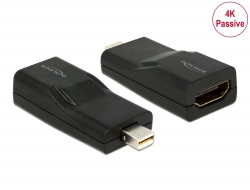 65686 Delock Adapter mini DisplayPort 1.2 Stecker > HDMI Buchse 4K Passiv schwarz