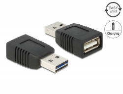 65965 Delock Adaptér EASY-USB 2.0-A samec na USB 2.0-A samice pouze nabíjení