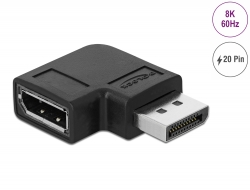 66297 Delock DisplayPort 1.4 adapter csatlakozó aljzathoz 90 ° -kal derékszögben 8K 60 Hz