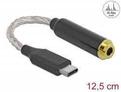 66302 Delock Adaptador de audio USB Type-C™ macho a 4,4 mm conector estéreo de 5 pines hembra de 12,5 cm