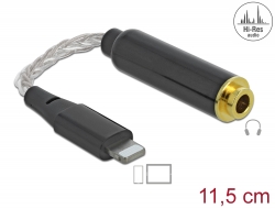 66303 Delock Audio Adapter 8 Pin Lightning™ Stecker DAC 24 Bit/48 kHz Hi-Res zu 4,4 mm 5 Pin Klinkenbuchse 11,5 cm