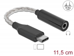 66304 Delock Adapter audio USB Type-C™ męski do jacka żeńskiego 3,5 mm 4 pin stereo 11,5 cm